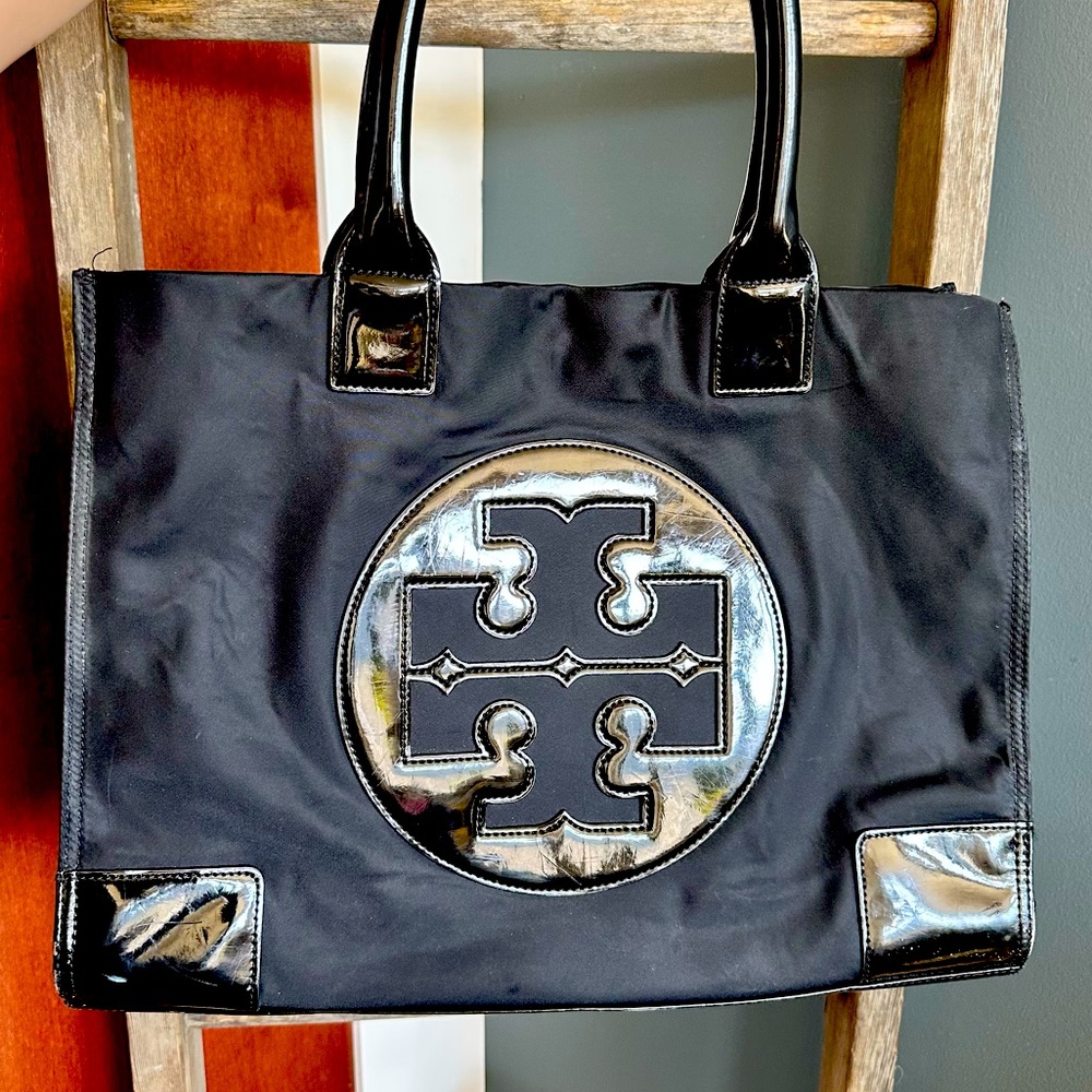 Tory Burch Black Logo Tote